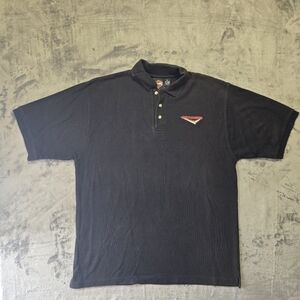 Vintage Y2K Harley Davidson Ribbed Knit Cotton Polo Shirt Size XL